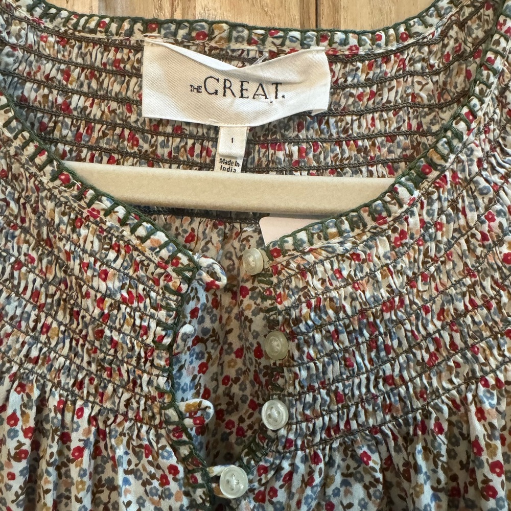THE GREAT. The Honey Floral Cotton Blouse - Picture 4 of 6